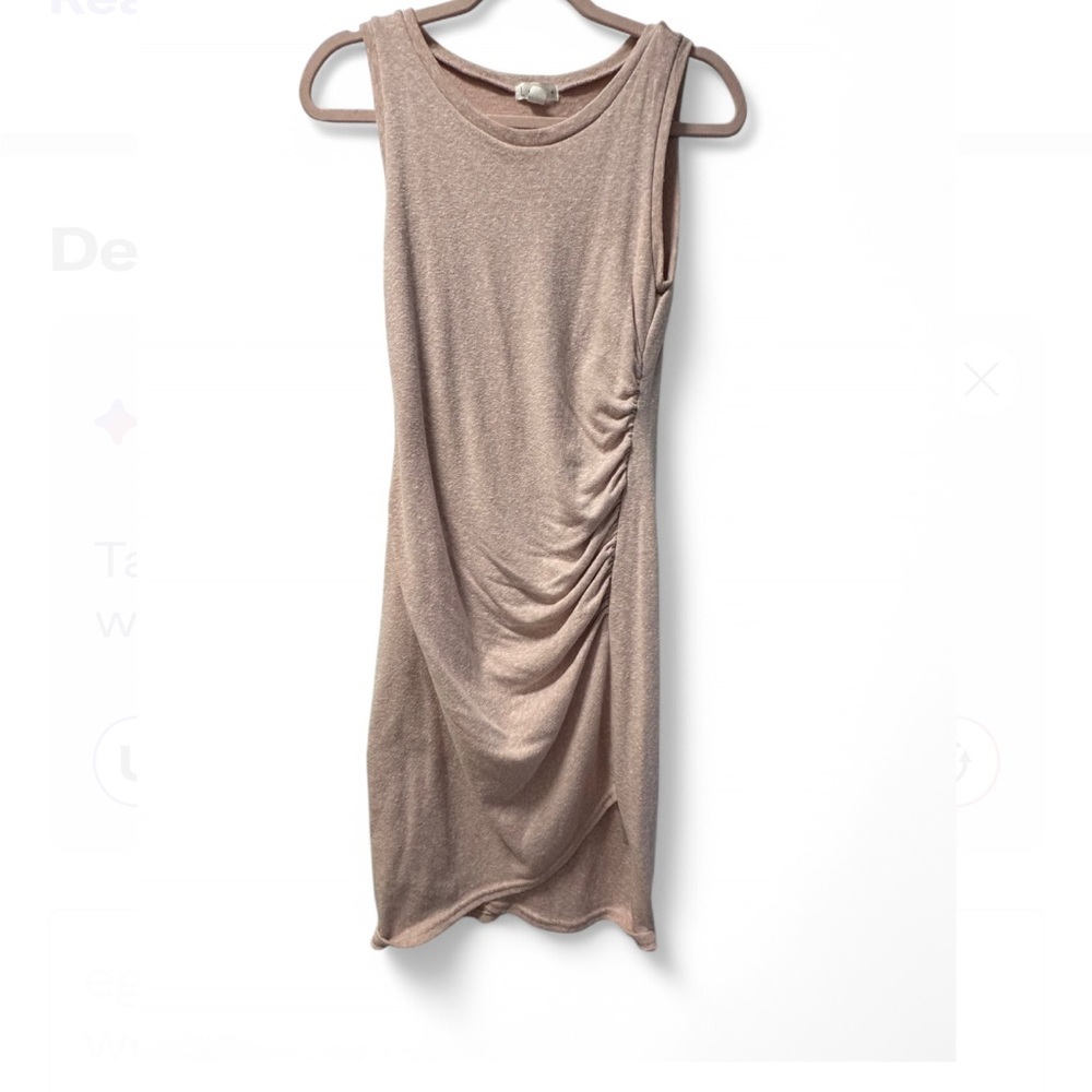 Leith Pink Ruched Midi Sheath Dress